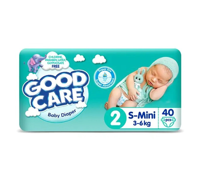 GOOD CARE BABY DIAPER SIZE (2) 40PCS