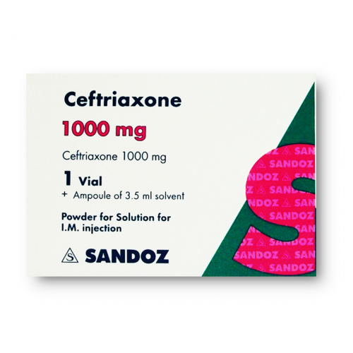 CEFTRIAXONE 1000MG IM VIAL