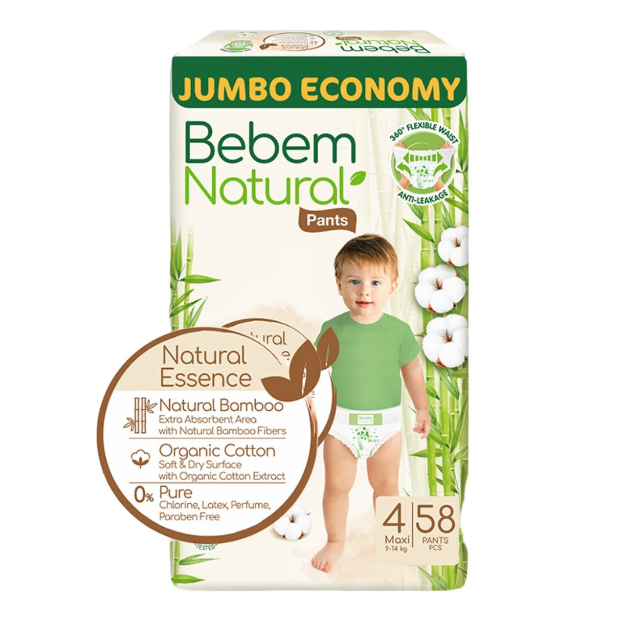 BEBEM NATURAL PANTS (4) 58PCS