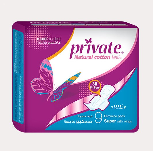 PRIVATE MAXI POCKET SUPER 9 PADS