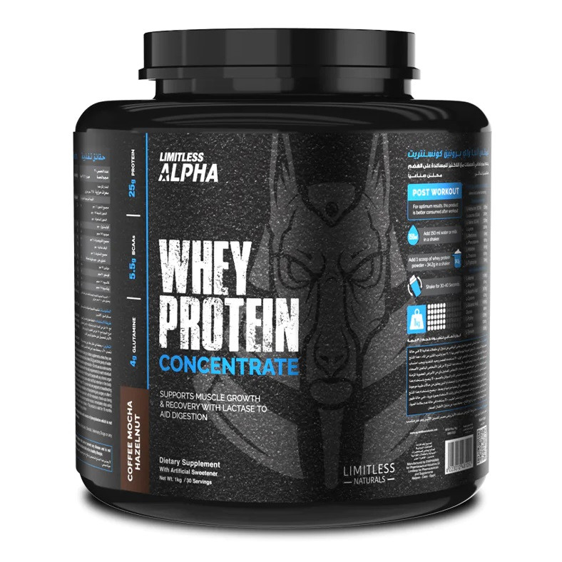 LIMITLESS ALPHA WHEY PROTEIN CONCENTRATE COFFEE MOCHA HAZELNUT-1 KG