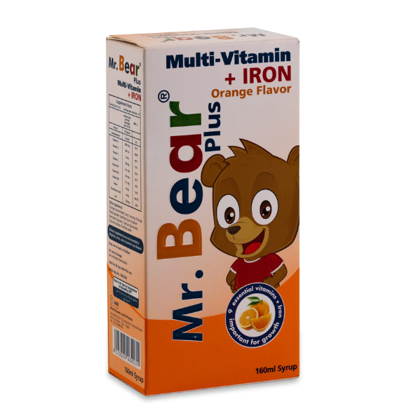 MR BEAR PLUS ORANGE 160ML SYRUP
