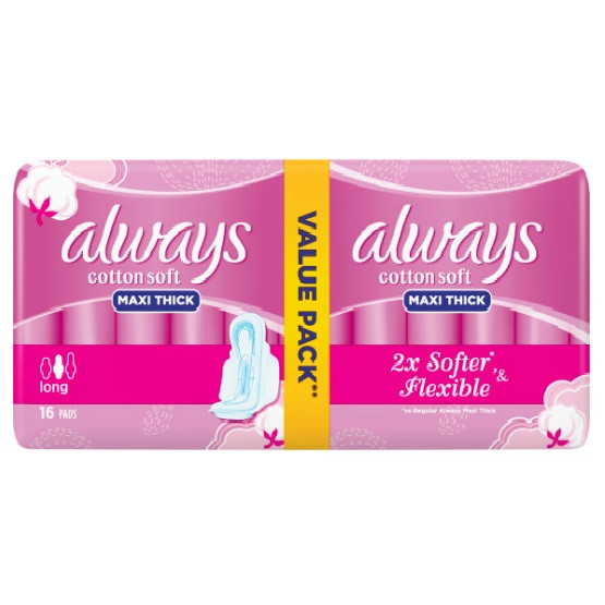 ALWAYS MAXI THICK SENSITIVE COTTONY LONG 16 PADS