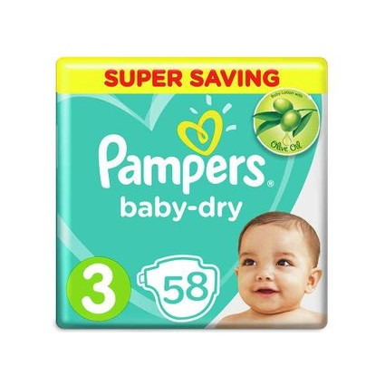 PAMPERS SIZE (3) 58PCS